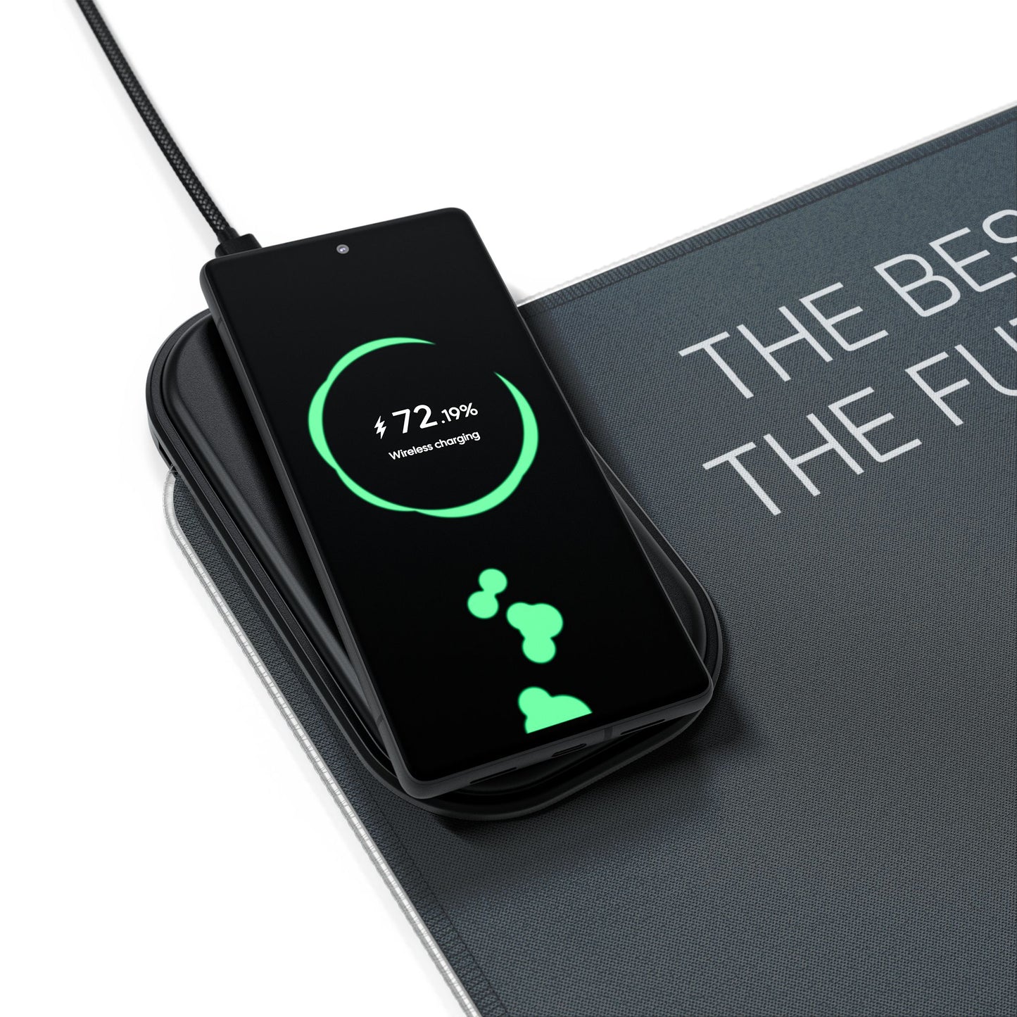 "The best way to predict the future is to create it." LED Phone Charging Mouse Pad