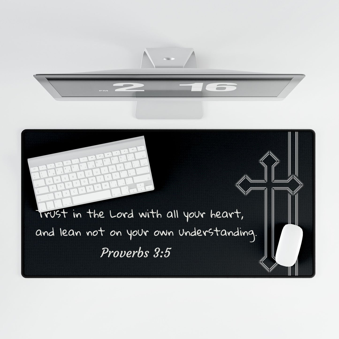 Inspirational Christian Desk Mat - Proverbs 3:5